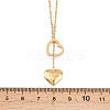 304 Stainless Steel Heart Pendant Lariat Necklaces for Women NJEW-A064-05G-5