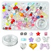 106Pcs 11 Styles Transparent Mixed Colors Acrylic Beads with Strong Stretchy Beading Elastic Thread OACR-FS0001-60-7