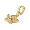 Christmas Brass Rhinestone Star Pendant Decorations KK-H498-01G-02-2