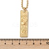 304 Stainless Steel Clear Cubic Zirconia Rectangle Constellation Pendant Necklaces for Women Men NJEW-S435-01G-D-5