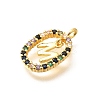 Brass Micro Pave Cubic Zirconia Pendants ZIRC-P123-01G-M02-2