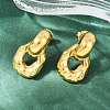 304 Stainless Steel Nuggets Stud Earrings EJEW-K268-33G-3