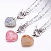 Natural & Synthetic Mixed Stone Pendant Necklaces NJEW-JN01649-1