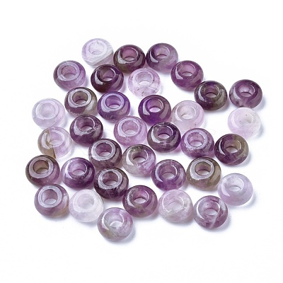 Natural Amethyst European Beads X-G-G740-12x6mm-13-1