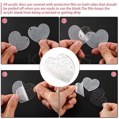 40Pcs 10 Style Acrylic Transparent Blank Pendants with Glitter DIY-CJC0002-013-1