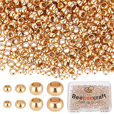 800Pcs 4 Styles 304 Stainless Steel Spacer Beads STAS-BBC0001-37G-1