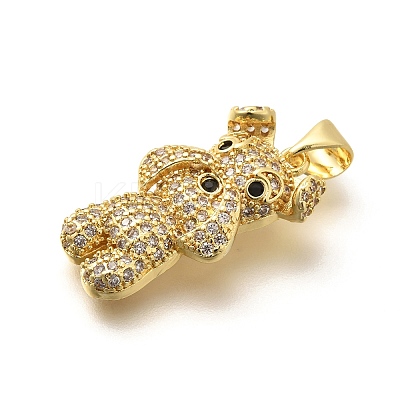 Rack Plating Brass Micro Pave Cubic Zirconia Enamel Pendants X-KK-L226-032G-01-1