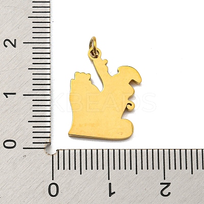 Christmas Theme Ion Plating(IP) 304 Stainless Steel Pendants STAS-O005-01I-G-1