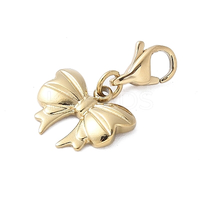 304 Stainless Steel Bowknot Pendant Decoration STAS-S165-29G-1