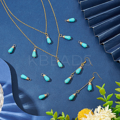100Pcs Synthetic Turquoise Pendants FIND-AR0004-20-1