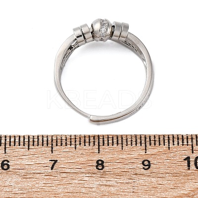 Brass Micro Pave Clear Cubic Zirconia Finger Rings for Women Ease Anxiety RJEW-S624-05P-02-1