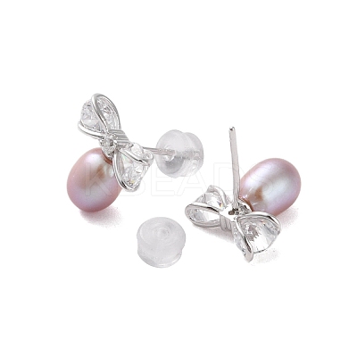 925 Sterling Silver Studs Earring EJEW-H002-09P-1