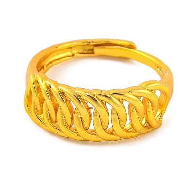 Brass Curb Chain Adjustable Rings for Women RJEW-G318-02C-G-1