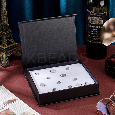 Paper Cardboard Cuff-link Gift Storage Boxes CON-WH0112-029-1