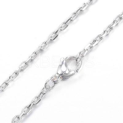 304 Stainless Steel Cable Chain Necklaces NJEW-P162-12S-1