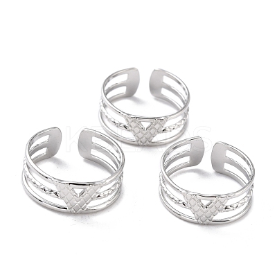Tarnish Resistant Unisex 304 Stainless Steel Wide Band Finger Rings RJEW-L102-01P-1