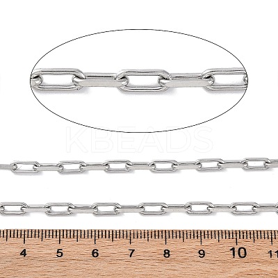 304 Stainless Steel Paperclip Chains CHS-M009-06P-03-1