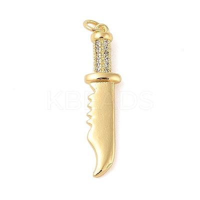 Brass Micro Pave Clear Cubic Zirconia Pendants ZIRC-C010-01G-1