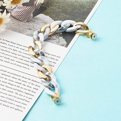 Acrylic & CCB Plastic Curb Chain Phone Case Chain HJEW-JM00485-06-1