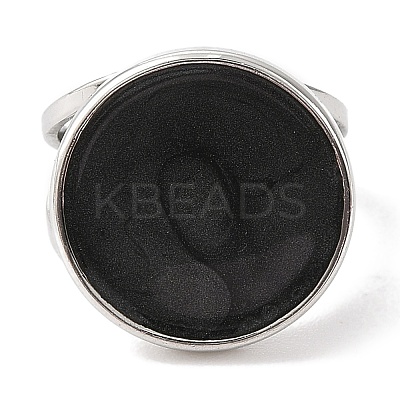 304 Stainless Steel Enamel Open Cuff Rings for Women RJEW-F166-53P-02-1