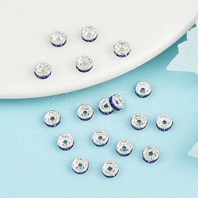 Brass Grade A Rhinestone Spacer Beads RSB035NF-15-1