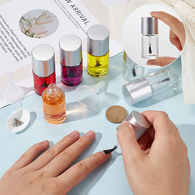 Transparent Glass Nail Polish Empty Bottle AJEW-GF0009-76B-01-1