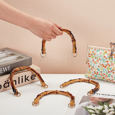 Arch Plastic Imitation Bamboo Bag Handles FIND-WH0139-194-1