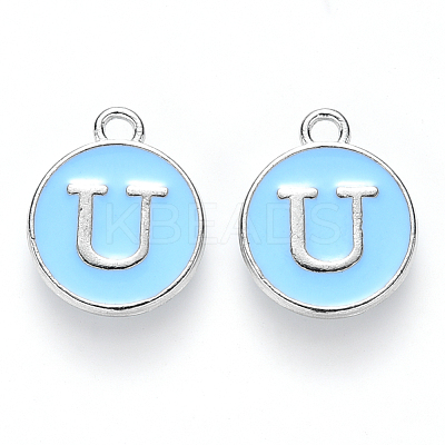 Platinum Plated Alloy Enamel Charms X-ENAM-S118-04U-P-1