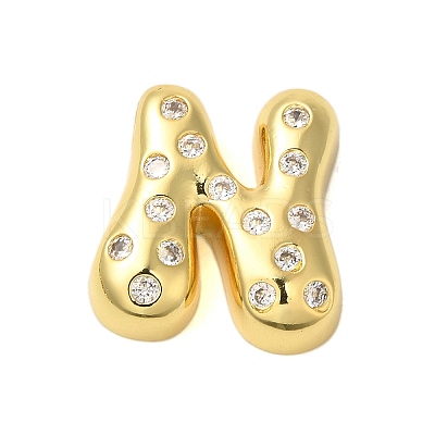 Rack Plating Brass Micro Pave Clear Cubic Zirconia Perdants KK-C067-11G-N-1