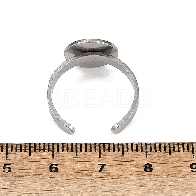 304 Stainless Steel Cuff Ring Components STAS-D372-04P-04-1