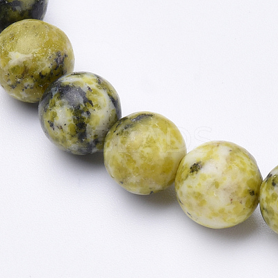 Natural Yellow Turquoise(Jasper) Beaded Stretch Bracelets BJEW-S128-09-1