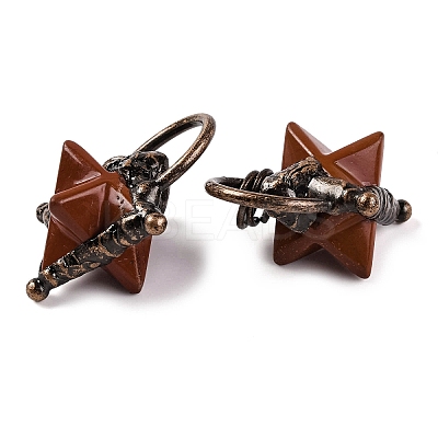Natural Red Jasper Merkaba Star Pendants G-C144-02R-02-1
