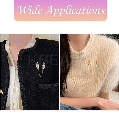 6Pcs 6 Styles Wings Enamel Pins JEWB-CJ0001-39-1