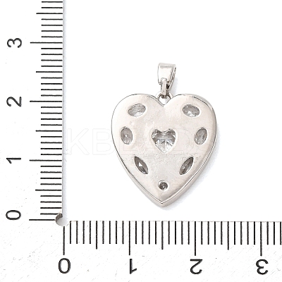 Valentine's Day Brass Pave Clear Cubic Zirconia Pendants CU-H001-01P-1