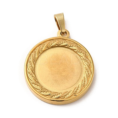 Ion Plating(IP) 304 Stainless Steel Pendants Cabochon Settings STAS-L272-002G-1