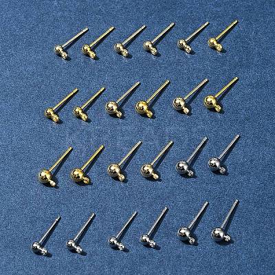 24Pcs 6 Sstyles Rack Plating Brass Stud Earring Settings KK-FS0001-41-1