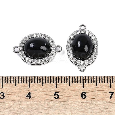 Brass Micro Pave Clear Cubic Zirconia Connector Charms KK-U043-50P-04-1