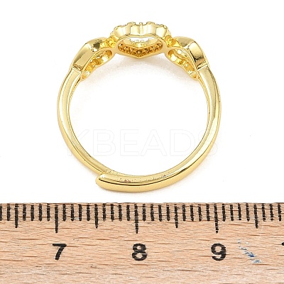 Brass Micro Pave Cubic Zirconia Cuff Rings for Women RJEW-Z113-26G-1