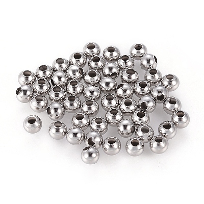 Non-Tarnish 304 Stainless Steel Round Seamed Beads A-STAS-R032-8mm-1