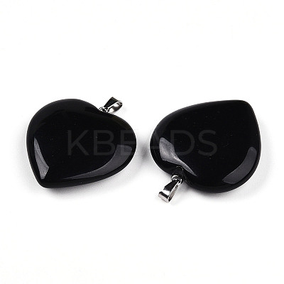 Natural Obsidian Pendants G-S364-006F-1