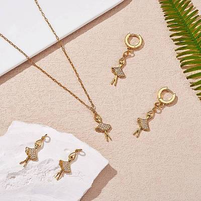 5Pcs Rack Plating Brass Micro Pave Cubic Zirconia Pendants KK-SZ0005-95-1