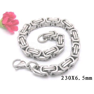 Tarnish Resistant 201 Stainless Steel Byzantine Chain Bracelets LS-BJEW-V0345-02-1