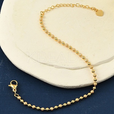 Rack Plating Brass Round Beaded Bracelets for Women BJEW-G735-01G-1