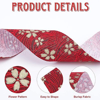 Japanese Kimono Style Floral Cotton Ribbon OCOR-FG0001-07-1