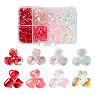 560Pcs 8 Style Transparent Spray Painted & Electroplate Transparent  Glass Beads GLAA-LS0001-07-1