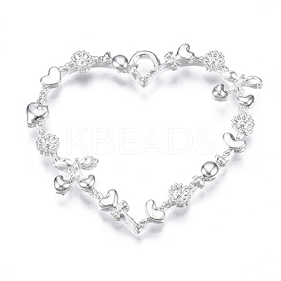 Rack Plating Alloy Open Back Bezel Pendants PALLOY-Q351-67S-FF-1