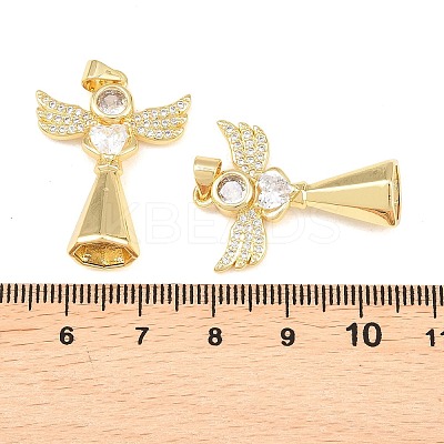 Brass Micro Pave Cubic Zirconia Pendants KK-C162-072G-1