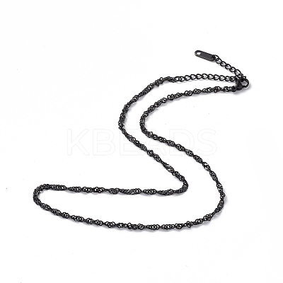 304 Stainless Steel Singapore Chain Necklace for Men Women NJEW-K245-013C-1