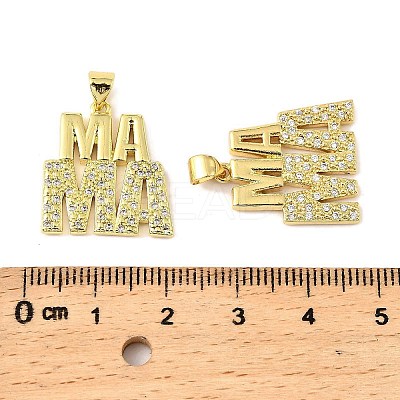Mother's Day Brass Micro Pave Cubic Zirconia Pendants KK-M324-02I-G-1