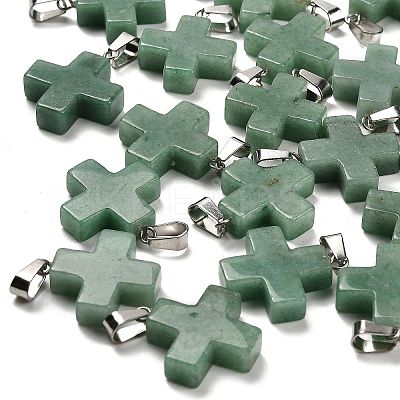 Natural Green Aventurine Pendants G-Z067-06P-05-1